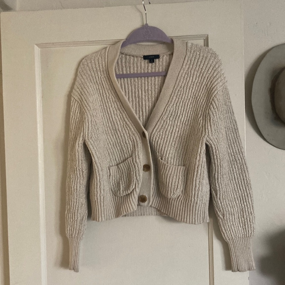 Cream J Crew cardigan size small